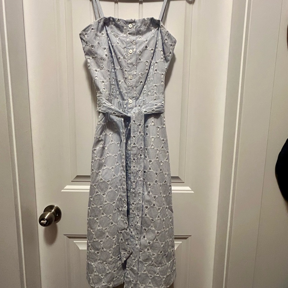 Banana Republic Strapless Blue and White Dress